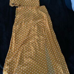 SHEIN Yellow Polka Dot 2 piece set